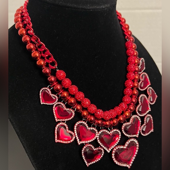 Betsey Johnson Vibrant Red Heart Necklace - Picture 6 of 16